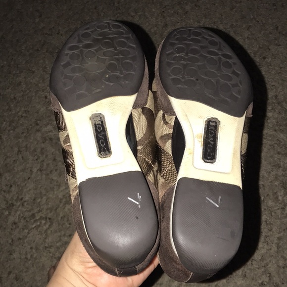 🖤COACH KYRA NO-TIE BROWN MONOGRAM C FASHION SNEAKERS SIZE 7-7.5🖤 - Picture 7 of 12